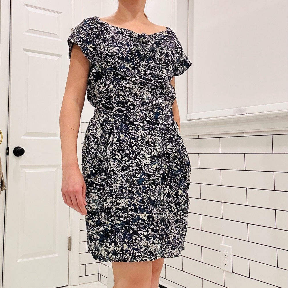 BCBGeneration Cow Neck Floral Dress